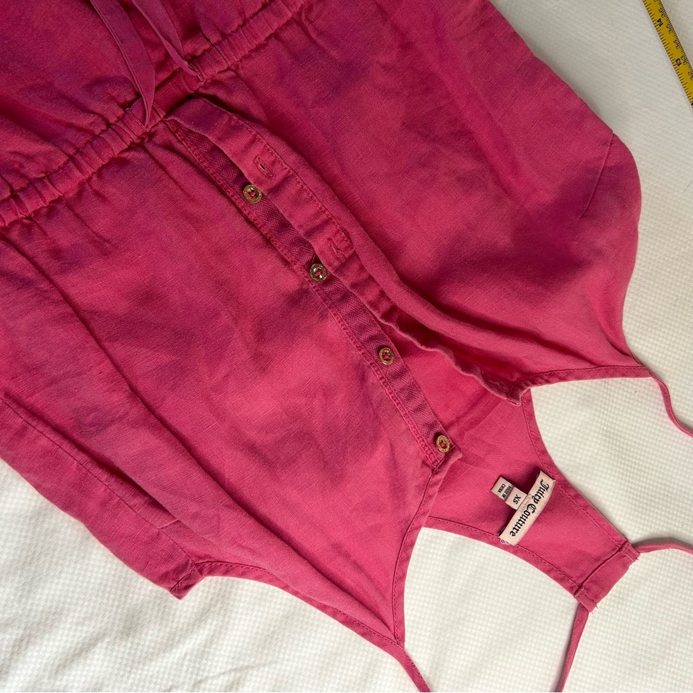 Pink Button-Up dress, juicy couture, pocket dress, xs